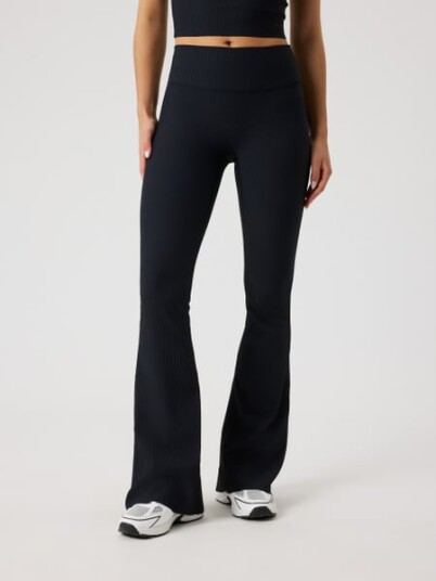 Björn Borg Studio Ribbed Flare Tights Svart Black M Björn Borg Studio Ribbed Flare Tights Svart Black M