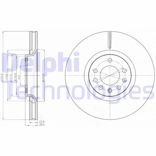 Bremseskive DELPHI BG4185C Bremseskive DELPHI BG4185C