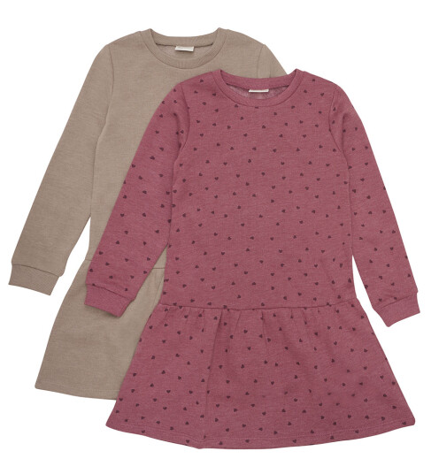 Minymo Apple Butter Sweat Kjole 2-pakning 134 Minymo Apple Butter Sweat Kjole 2-pakning 134