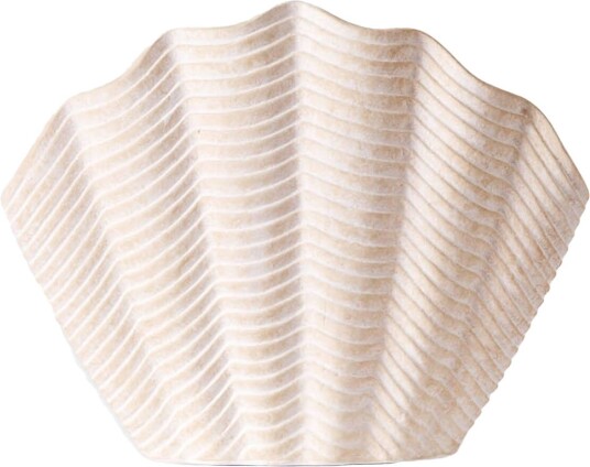 Dusty Deco Concha Vase Fluted White Medium Vaser Edin & Lina Kjellvertz Hvit