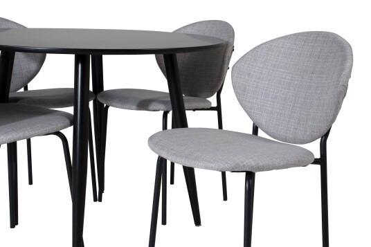 Venture Home Vault Matgruppe 100 cm Rund med 4 Vault stoler Sort