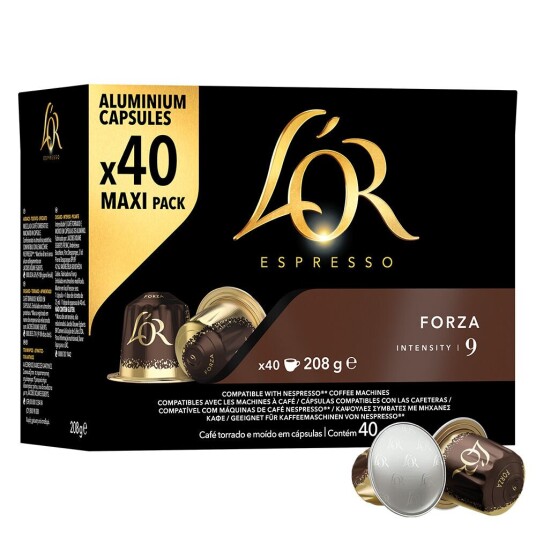 Nespresso L'OR Forza Maxi Pack til Nespresso. 40 kapsler