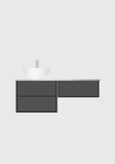 Hafa Edge 1200 Servantskap m/3 skuffer 1200x450 mm Antrasittgrå Hafa Edge 1200 Servantskap m/3 skuffer 1200x450 mm Antrasittgrå