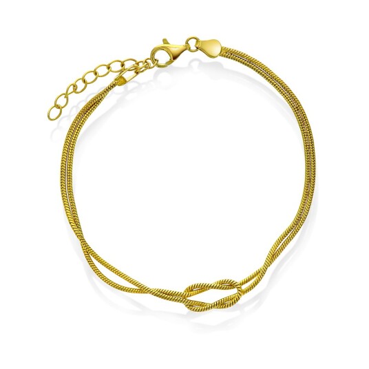 Pan Jewelry Armbånd i forgylt 925 sølv med evighetstegn Pan Jewelry Armbånd i forgylt 925 sølv med evighetstegn