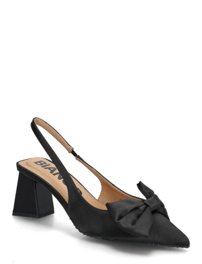 Bianco Biamaralyn Slingback Bow Satin   Black   39