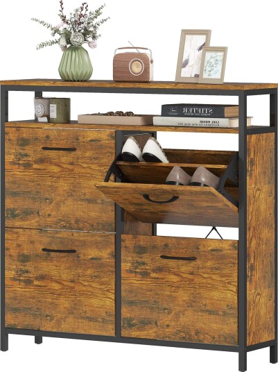 Skoskap med 4 skuffer Slim Design Plass til 20 par Skoskap med 4 skuffer Slim Design Plass til 20 par