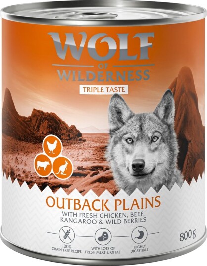 Wolf Of Wilderness Våtfôr Triple Taste Triple Taste Outback 24 X 800 G