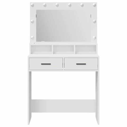 Sminkebord med LED lys Hvit 79x41x135 cm Sminkebord med LED lys Hvit 79x41x135 cm