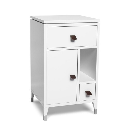 Mavis Abisko Bedside Table Short Legs White Lacquer Mavis Abisko Bedside Table Short Legs White Lacquer