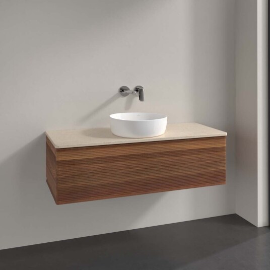 Villeroy & Boch Antao Servantskap med 1 skuff 120x50x36 cm u/lys Valnøtt/Crème