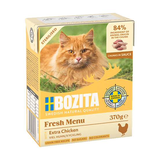 Bozita Katt Sterilisert Kylling i Saus Tetra 370g - Våtfôr til Katt