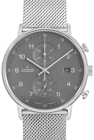 Junghans Herreklokke 41/4877.44 Form C Sort/Stål Ø40 mm