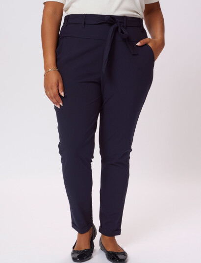 Kaffe Curve Kcjia Belt Pants - Navy - 44 Kaffe Curve Kcjia Belt Pants - Navy - 44