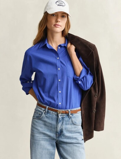 Gant Rel Classic Poplin Shirt Blue 40
