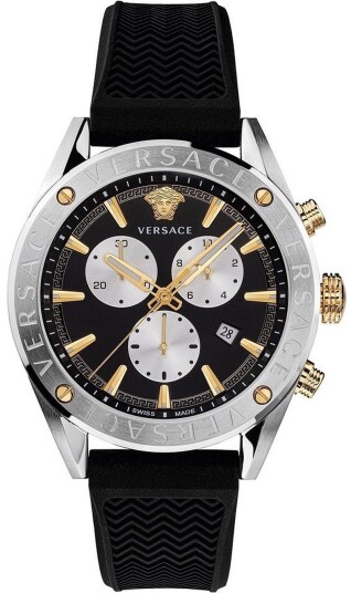 Versace Herreklokke VEHB00119 V Chrono Sort/Plast Ø45 mm Versace Herreklokke VEHB00119 V Chrono Sort/Plast Ø45 mm