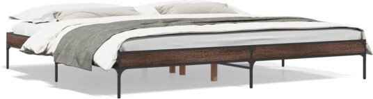 Sengeramme brun eik 180x200 cm konstruert tre og metall 8721012985315