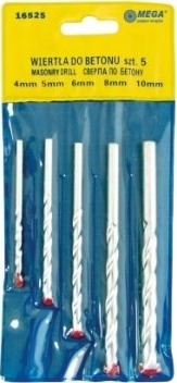 Wiertlo Mega Bor Til Betong Sylindrisk 4, 5, 6, 10, 8 Mm Sett (16525)
