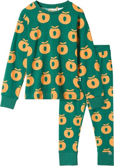 Småfolk Jubilee Nightwear Set With Apples Green 86 92
