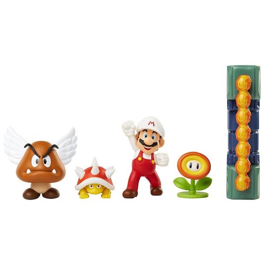 Nintendo Super Mario Med 5 Figurer Lava Castle Diorama Sett