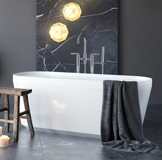 Westerbergs Fjord 1600 Badekar 1550x700 mm, Solid surface, Hvit Matt Westerbergs Fjord 1600 Badekar 1550x700 mm, Solid surface, Hvit Matt