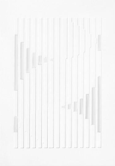 MOEBE Relief kunstverk organic lines 21 x 29,7 cm Off White