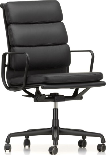 Vitra Soft Pad EA 219 Kontorstol med Svingbar og Høy Rygg Svart Vitra Soft Pad EA 219 Kontorstol med Svingbar og Høy Rygg Svart