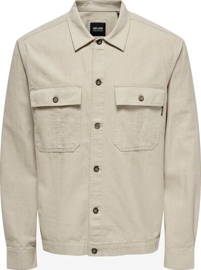 ONLY & SONS - Overtreksskjorte onsKennet Life LS Linen Overshirt N - Grå ONLY & SONS - Overtreksskjorte onsKennet Life LS Linen Overshirt N - Grå