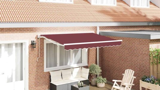 vidaXL Markiseramme Burgunder 300 x 200 cm Polyester med PU belegg