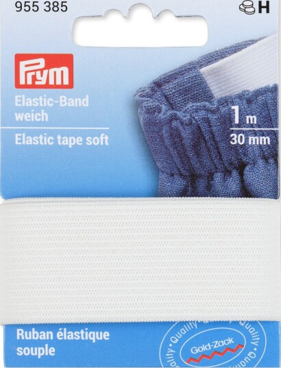 Prym Elastisk Bånd 30 mm Hvit 955385