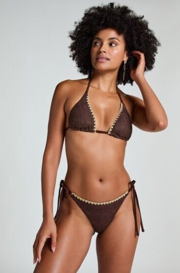 Hunkemöller Cheeky Tanga Bikini Underdel Crochet Brun Hunkemöller Cheeky Tanga Bikini Underdel Crochet Brun