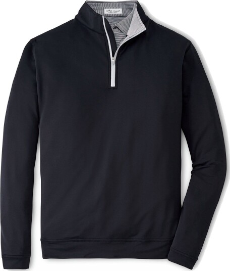 Peter Millar Perth Performance Quarter Zip Svart Golfgenser herre Black Medium