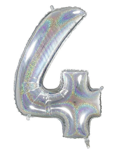 IPK Number Foil 4 Hologram Silver 70 Cm Silver 0 IPK Number Foil 4 Hologram Silver 70 Cm Silver 0