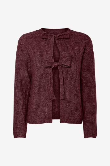 pieces - Kardigan pcSilly LS Reversible Tie Knit - Rød