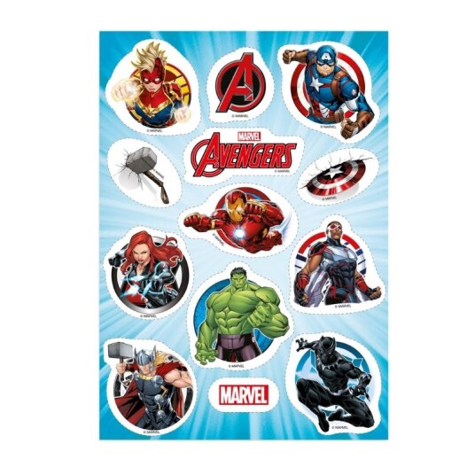 Spiselige Cupcakesdekorasjoner Wafer Avengers Pk/12 Spiselige Cupcakesdekorasjoner Wafer Avengers Pk/12