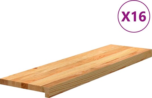 Trappetrinn 16 stk lysebrun 90x30x2 cm heltre eik Trappetrinn 16 stk lysebrun 90x30x2 cm heltre eik