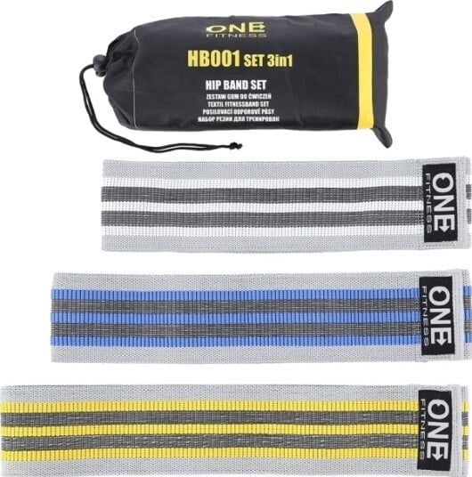 One Fitness Hip Band Hb001 Sett – Ulike Motstandsnivåer Flerfarget 3 Stk.