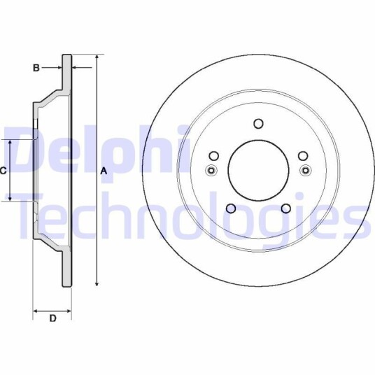 Bremseskive DELPHI BG4708C Bremseskive DELPHI BG4708C