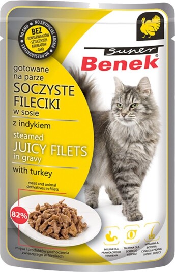 Benek Våtfôr Super Fileter I Saus Kalkun 28 X 85 G Benek Våtfôr Super Fileter I Saus Kalkun 28 X 85 G