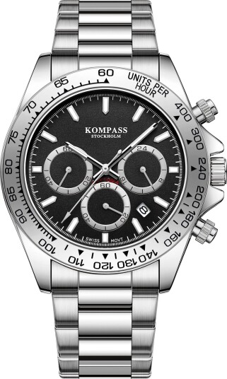 Kompass ChronoRace Silver Black