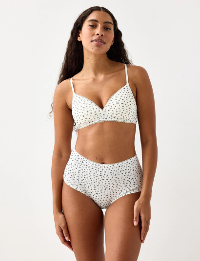 Lindex 3 Pack Brief High Pointelle Co White XXL