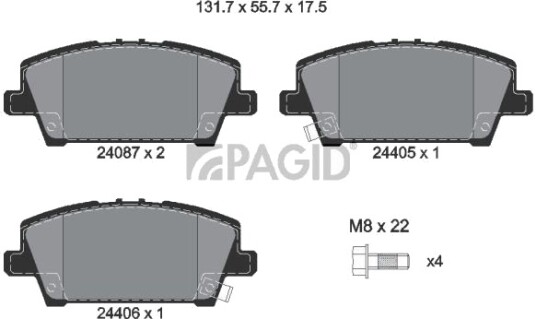 PAGID T1586N Bremseklosser PAGID T1586N Bremseklosser