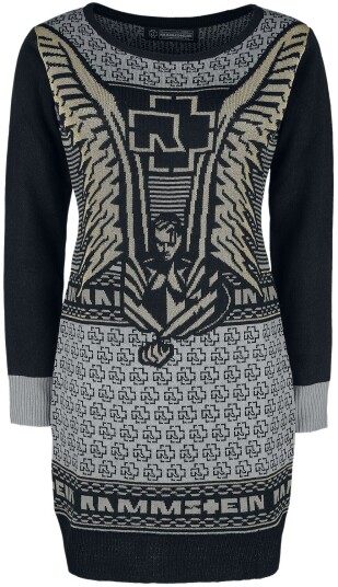Rammstein Middellang kjole Christmas Dress Gold S til 3XL Damer svart gull Rammstein Middellang kjole Christmas Dress Gold S til 3XL Damer svart gull