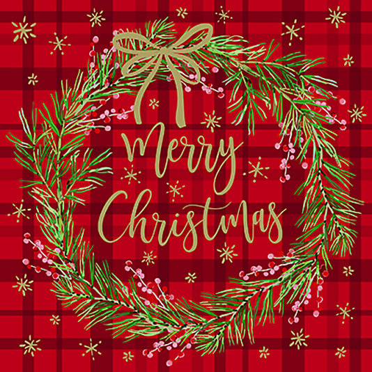 Jernia Servietter 33x33cm tartan merry christmas