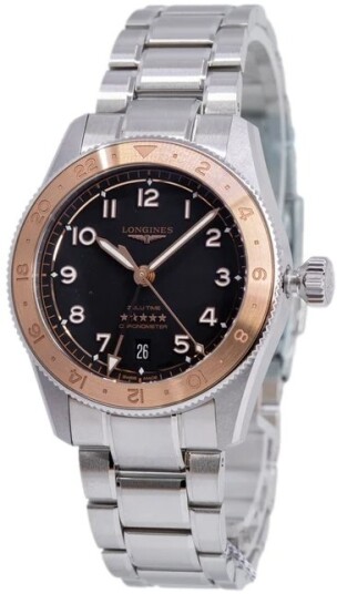 Longines Herreklokke L3.803.5.53.6 Spirit Zulu Time Sort/Stål Ø39 mm Longines Herreklokke L3.803.5.53.6 Spirit Zulu Time Sort/Stål Ø39 mm