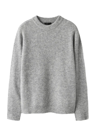 LMTD Nlmkleave Ls O-Neck Knit Noos - Grey - 158-164