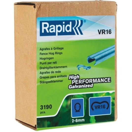 Rapid VR16 Rundklammer sølv 3190-pakning Innfesting Rapid VR16 Rundklammer sølv 3190-pakning Innfesting