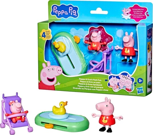 Peppa Gris Peppa og Evies Park-lekesett - 4 Figurer i Plast Peppa Gris Peppa og Evies Park-lekesett - 4 Figurer i Plast