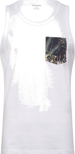 Jack & Jones Jjhonolulu Pocket Aop Tanktop Sl   White   S