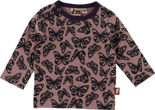 DYR Cph Genser   DYRCritter   Vintage Rose Flutter AOP   DYR   3 md   Genser Lilla Rosa