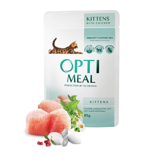 Optimeal Cat Kitten Chicken In Gravy Våtfôr Til Katt 12 X 85 G